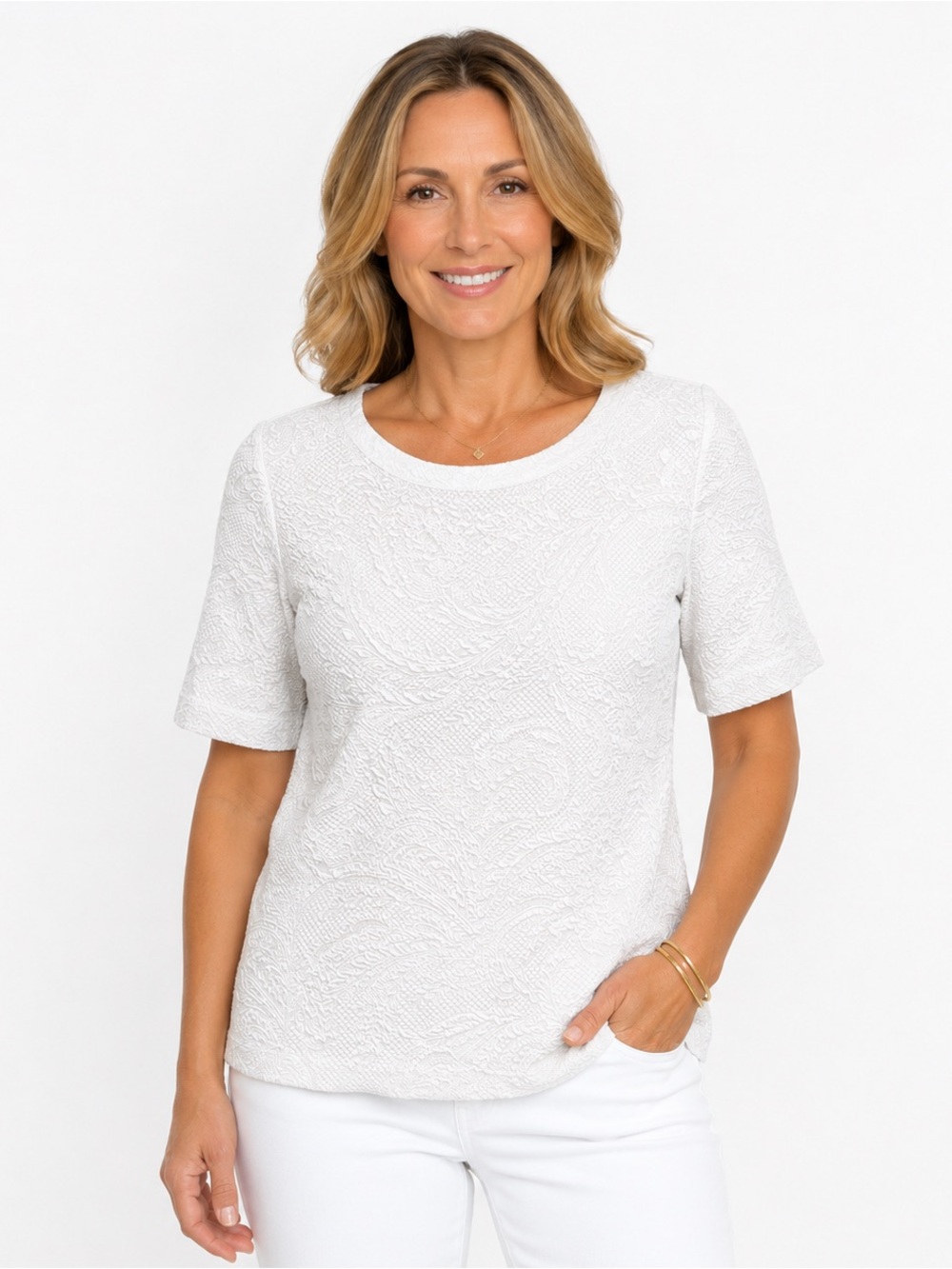 Loft White Textured Shirt Size SP